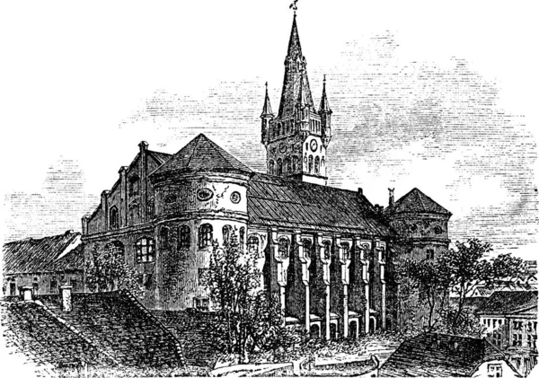 Παλιά Εκκλησία Στην Πόλη Του Λονδίνου Αγγλία Ηνωμένο Βασίλειο — Διανυσματικό Αρχείο