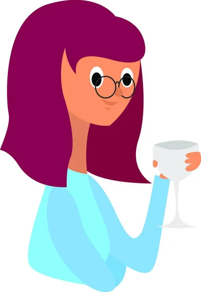 Girl Wine Illustration Vector White Background — Stock Vector