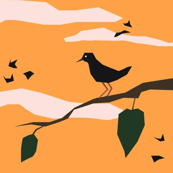 Ilustración Vectorial Pájaro Sobre Fondo Pájaros — Archivo Imágenes Vectoriales
