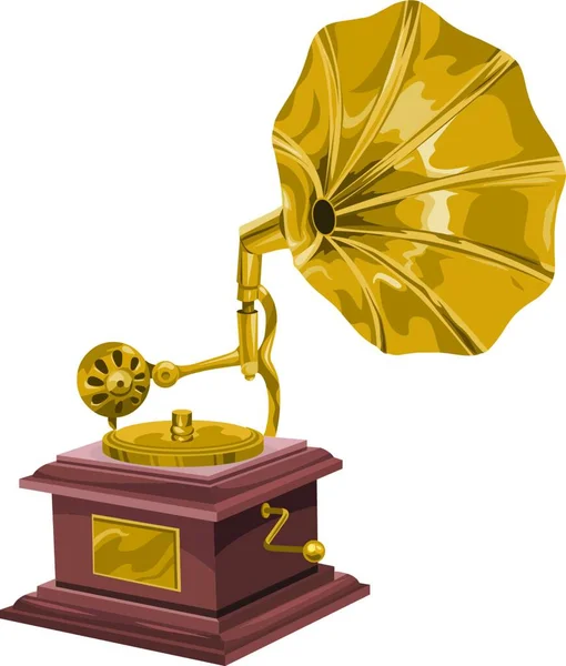 Vector Illustration Gramophone — Stock Vector