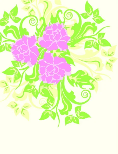 Vintage Wedding Invitation Card Ornate Elegant Floral Design Pink Flowers — Stock Vector