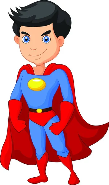 スーパー ヒーロー少年のポーズ — ストックベクタ
