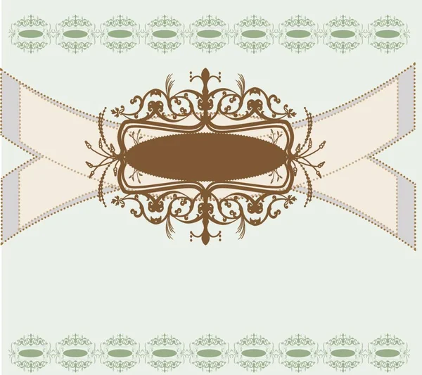 Вінтажні Запрошення Листівки Витонченим Елегантним Абстрактним Квітковим Дизайном Коричневий Сірому — стоковий вектор