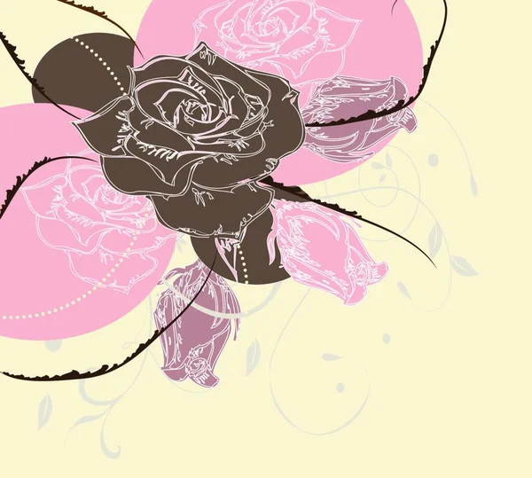 Вінтажні Запрошення Листівки Елегантним Абстрактним Квітковим Дизайном Коричнево Рожеві Фіолетові — стоковий вектор