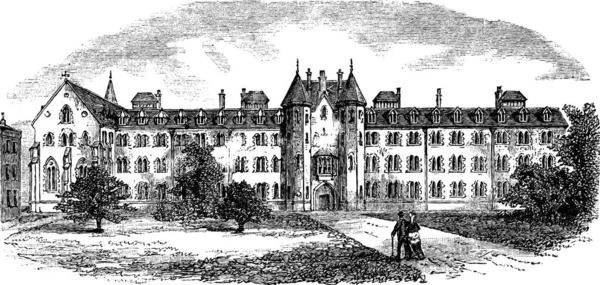 圣帕特里克学院 Patrick College 梅努斯学院 Maynooth College 或圣帕特里克 梅努斯皇家学院 Royal College — 图库矢量图片