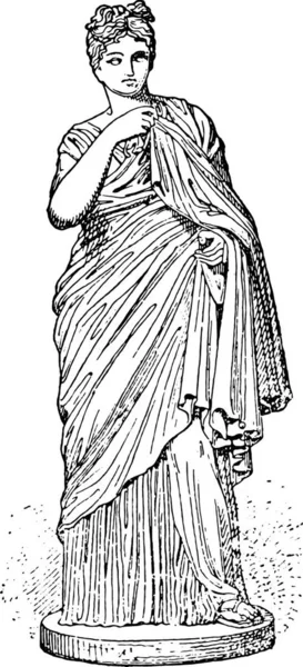 Молодая Римская Женщина Винтажная Гравированная Иллюстрация — стоковый вектор