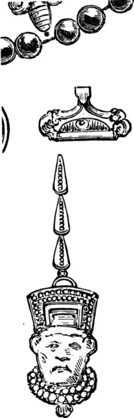 Стародавні Ассірійської Jewel Сережки Знайшов Ніневія Іраку Збережена Луврі Museum — стоковий вектор