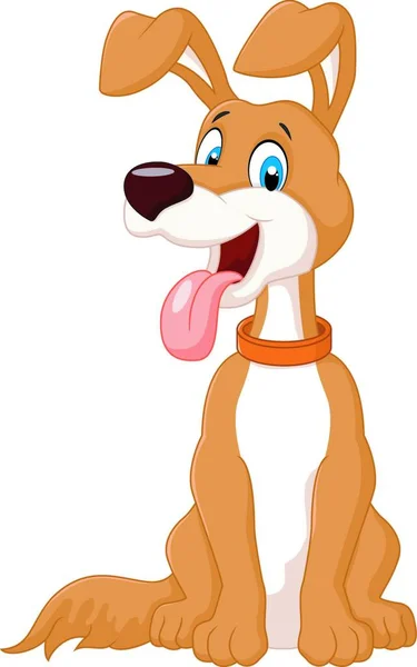 Vector Illustratie Van Schattige Hond Cartoon — Stockvector
