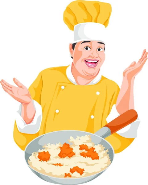 Chef Avec Plateau Pain — Image vectorielle