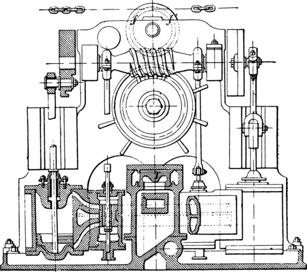 Dibujo Vectorial Fondo Industrial Mecánico — Archivo Imágenes Vectoriales