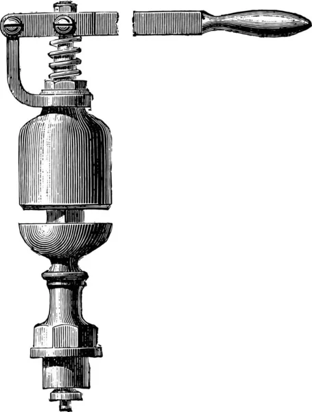 Instalación Silbato Mano Ordinaria Ilustración Grabada Vintage Enciclopedia Industrial Lami — Archivo Imágenes Vectoriales