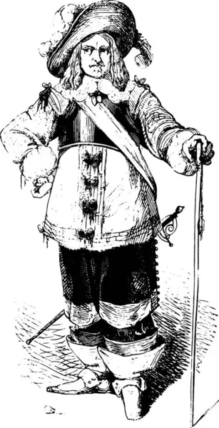 Vévoda Beaufortu Přezdívaný Král Síní Archivní Rytá Ilustrace Magasin Pittoresque — Stockový vektor