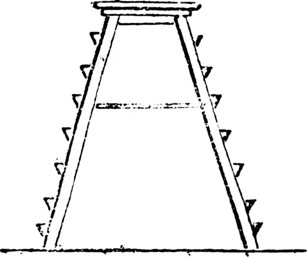 Mat Portico Piano Cancello Tronco Albero Piattaforma Vista Frontale Piatto — Vettoriale Stock