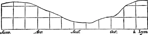 Ежемесячная Высота Воды Рон Лионе Винтажные Гравированные Иллюстрации Магазин Питтореске — стоковый вектор