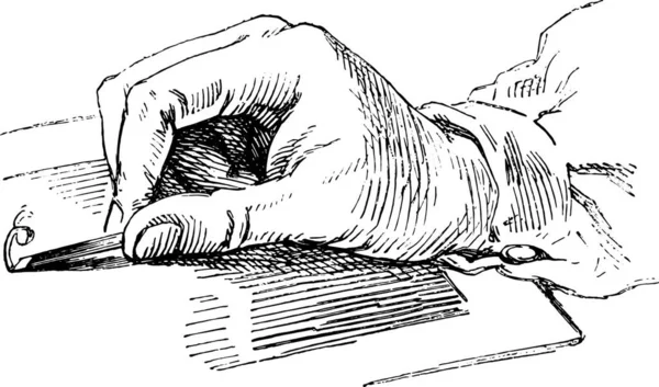 Comment Dessiner Ciseau Ligne Illustration Gravée Vintage Magasin Pittoresque 1852 — Image vectorielle
