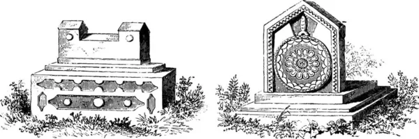 Ілюстрація Кладовища Великою Кількістю Дерев — стоковий вектор
