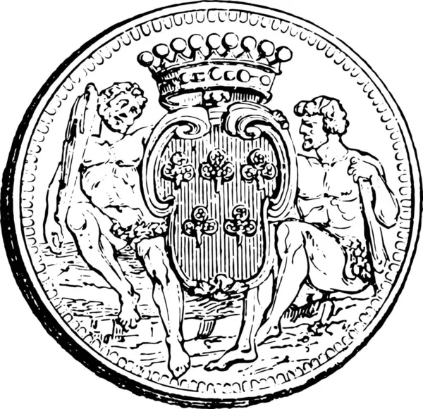 Odwrotność Symbolu Alleaume Grawerowana Ilustracja Rocznika Pittoresque 1858 — Wektor stockowy