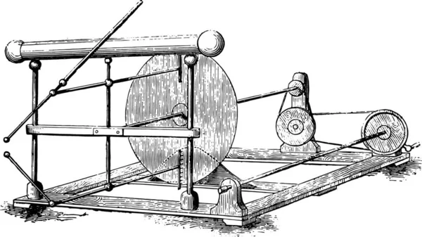 Elektrisk Maskin Vintage Ingraverad Illustration Magasin Pittoresque 1867 — Stock vektor