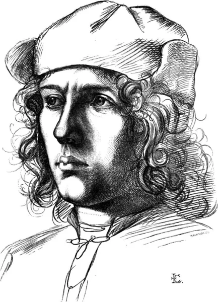 Galería Uffizi Pitti Florencia Dibujo Retrato Por Mismo Garofolor Ilustración — Archivo Imágenes Vectoriales