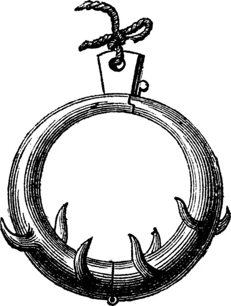 Ábra Ring Nyitó Nyerni Vintage Vésett Illusztráció Magasin Pittoresque 1875 — Stock Vector