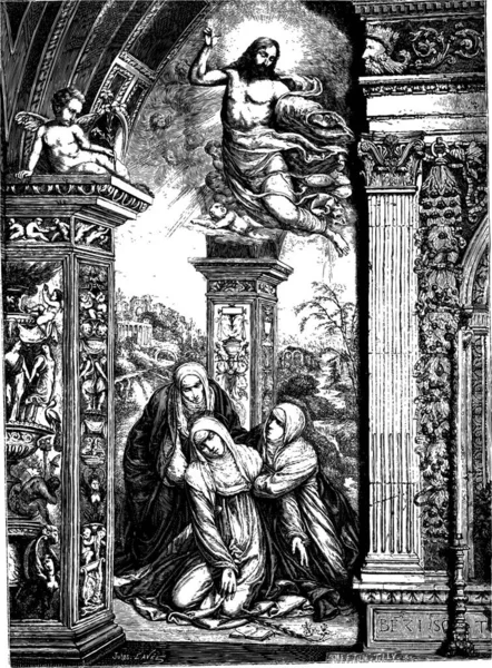 Freski Kościele San Domenico Sienie Autorstwa Razziego Jumper Sodoma Rysunek — Wektor stockowy