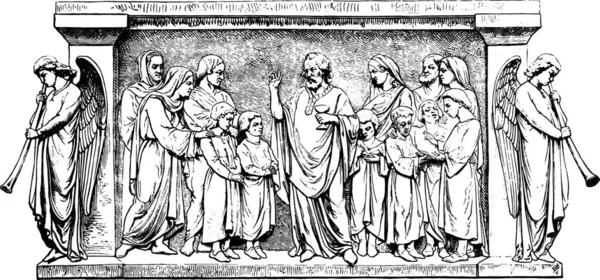 Християнська Ілюстрація Старе Зображення — стоковий вектор