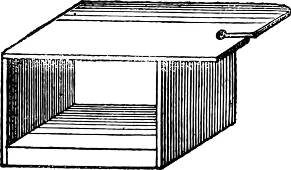 Pequeno Banco Que Aplica Bocfil Ilustração Gravada Vintage Magasin Pittoresco — Vetor de Stock