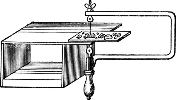 Banco Madera Vintage Con Una Cesta Madera — Archivo Imágenes Vectoriales