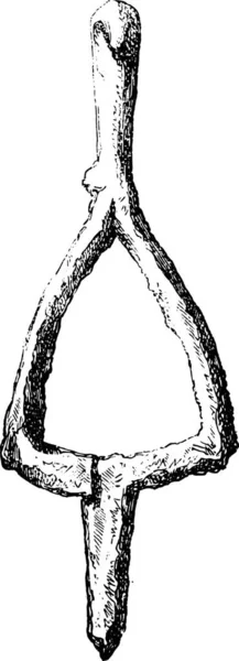 メロヴィング朝鉄フック ルーアン ビンテージの刻まれた図にあります マガシンドス Pittoresque 1876 — ストックベクタ
