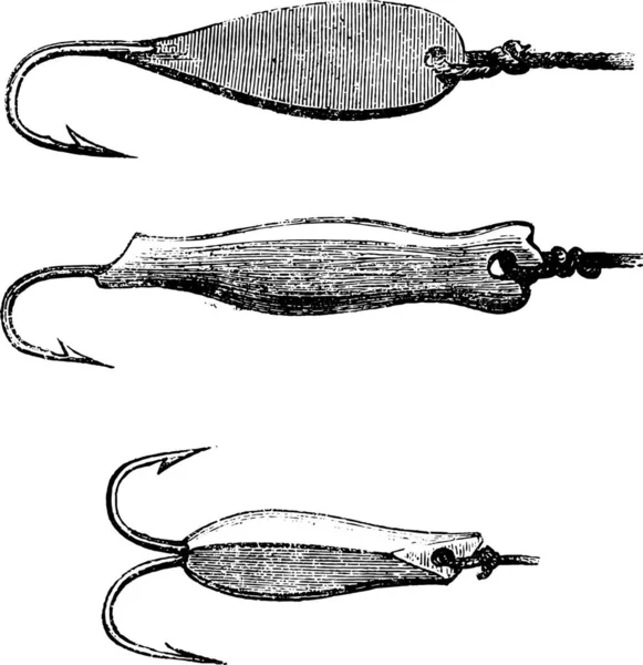 Handritad Skiss Ett Fiskespö Vektor Illustration — Stock vektor