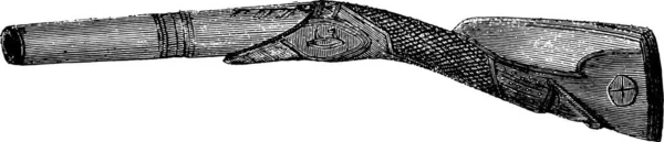 小硬木制步枪中使用 Saracolas 复古刻图 玛佳欣 Pittoresque 1878 — 图库矢量图片