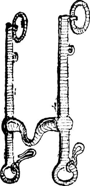 Weymouth Curb Bit Illustrazione Incisa Epoca Dizionario Delle Parole Delle — Vettoriale Stock