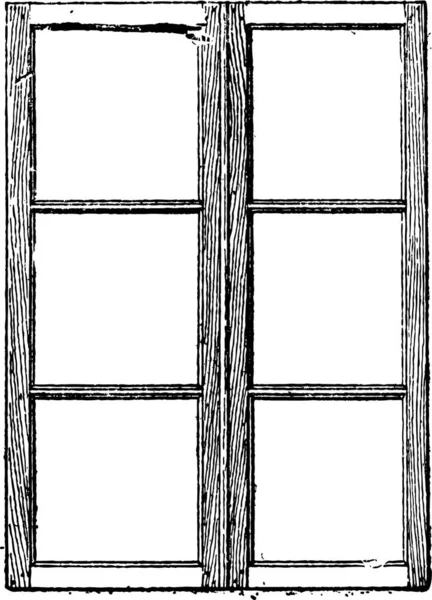 Muntins 分离和持有玻璃窗格的一个窗口 复古刻图 Muntin 单词和事 Larive 和弗洛瑞 1895年的字典 — 图库矢量图片