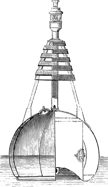 Lichtboje Vintage Gravur Magasin Pittoreske 1880 — Stockvektor