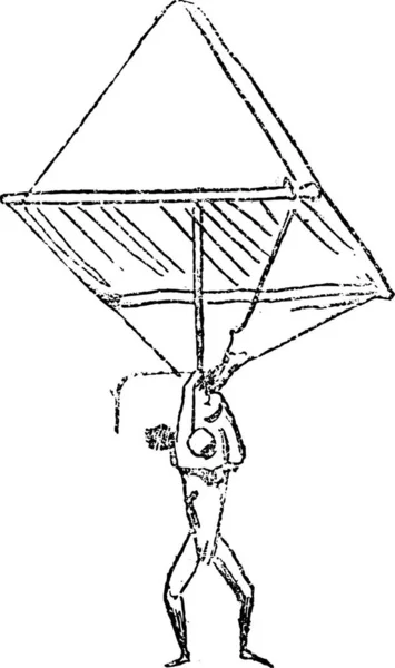 Facsimile Disegno Leonardo Vinci Illustrazione Incisa Epoca Magasin Pittoresque 1882 — Vettoriale Stock