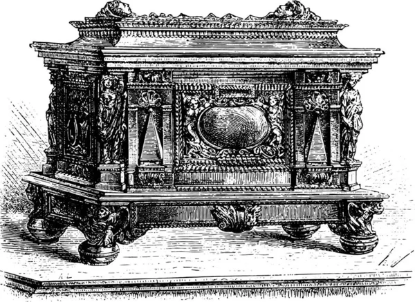 古代行会的木匠斯特拉斯堡 老式刻图组 玛佳欣 Pittoresque 1882 — 图库矢量图片