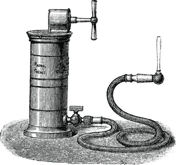 Aiguisier Wound Irrigator博士 老式雕刻插图 Labarthe博士的 普通医学词典 1885年 — 图库矢量图片