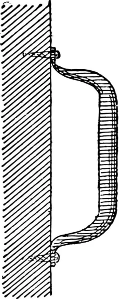 Handvat Met Beugel Vintage Gegraveerde Illustratie Woordenboek Van Woorden Dingen — Stockvector