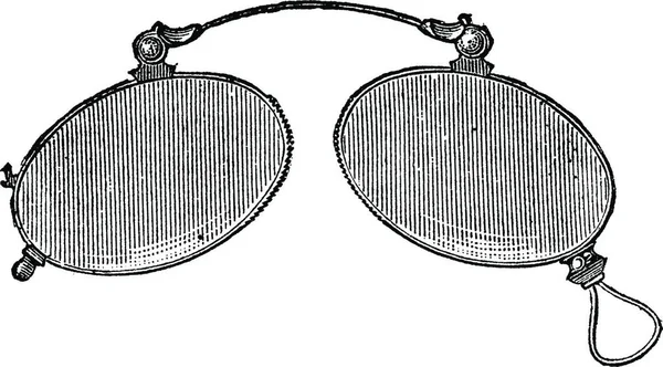 Gafas Clip Nasal Ordinario Ilustración Grabada Vintage Diccionario Medicina Usual — Archivo Imágenes Vectoriales