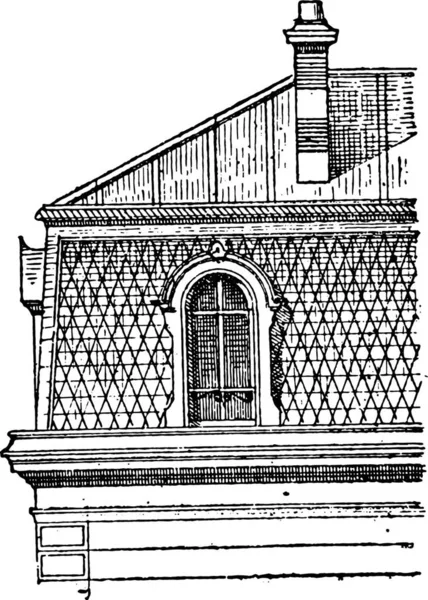 伊斯拉尔都城的一座旧建筑 — 图库矢量图片