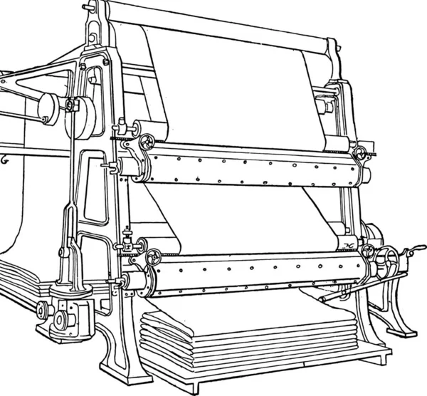 Máquina Grelhar Gás Ilustração Gravada Vintage Enciclopédia Industrial Lami 1875 —  Vetores de Stock