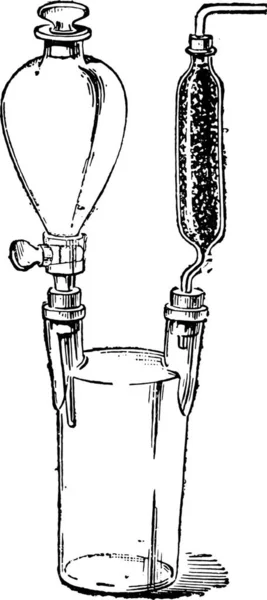 Aparelho Para Teste Carboneto Cálcio Ilustração Gravada Vintage Enciclopédia Industrial — Vetor de Stock