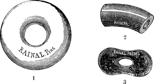 Illustrazione Ovale Vecchio Consumato Una Mela — Vettoriale Stock