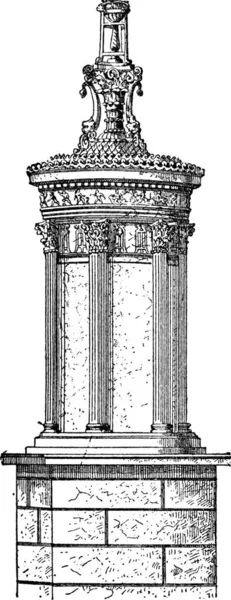 Ilustración Grabada Antigua Vintage — Archivo Imágenes Vectoriales