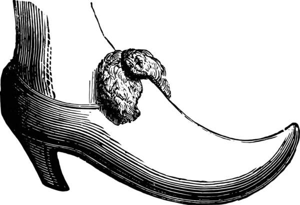 Scarpa Donna 1787 Illustrazione Incisa Epoca Enciclopedia Industriale Lami 1875 — Vettoriale Stock
