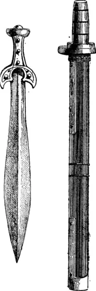 Illustration Eines Schwertbrunnens — Stockvektor