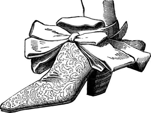 Zapatos Corte Bajo Luis Xiv Hombre Ilustración Grabada Vintage Enciclopedia — Vector de stock