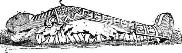 Старая Гравированная Иллюстрация Саркофага Мумии Серахера Медсестры Короля Таракса Двадцать — стоковый вектор