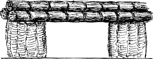 Alte Gestochene Darstellung Der Wurst Artillerie Wörterbuch Der Wörter Und — Stockvektor