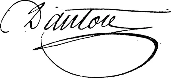 Signature Georges Jacques Danton 1759 1794 Illustration Gravée Vintage Dictionnaire — Image vectorielle